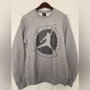 GREY AIR JORDAN CREW NECK SWEATER